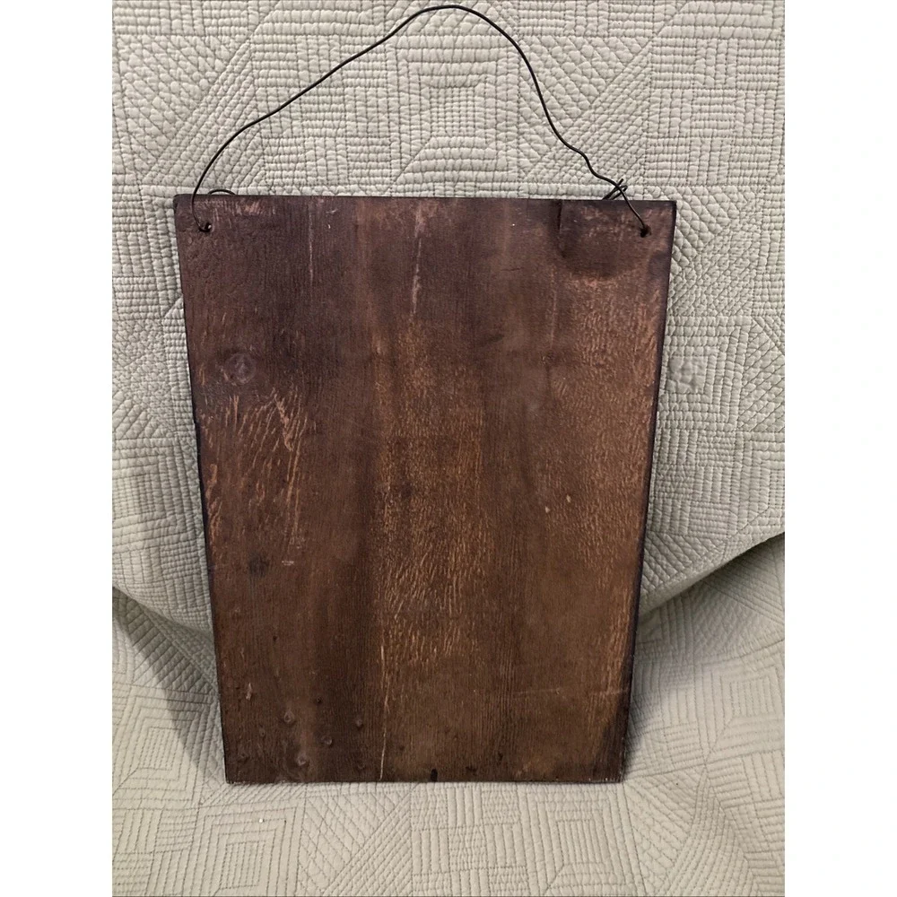 Primitive Folk Art Ole Prairie Apron Co Wood Wall Sign 16